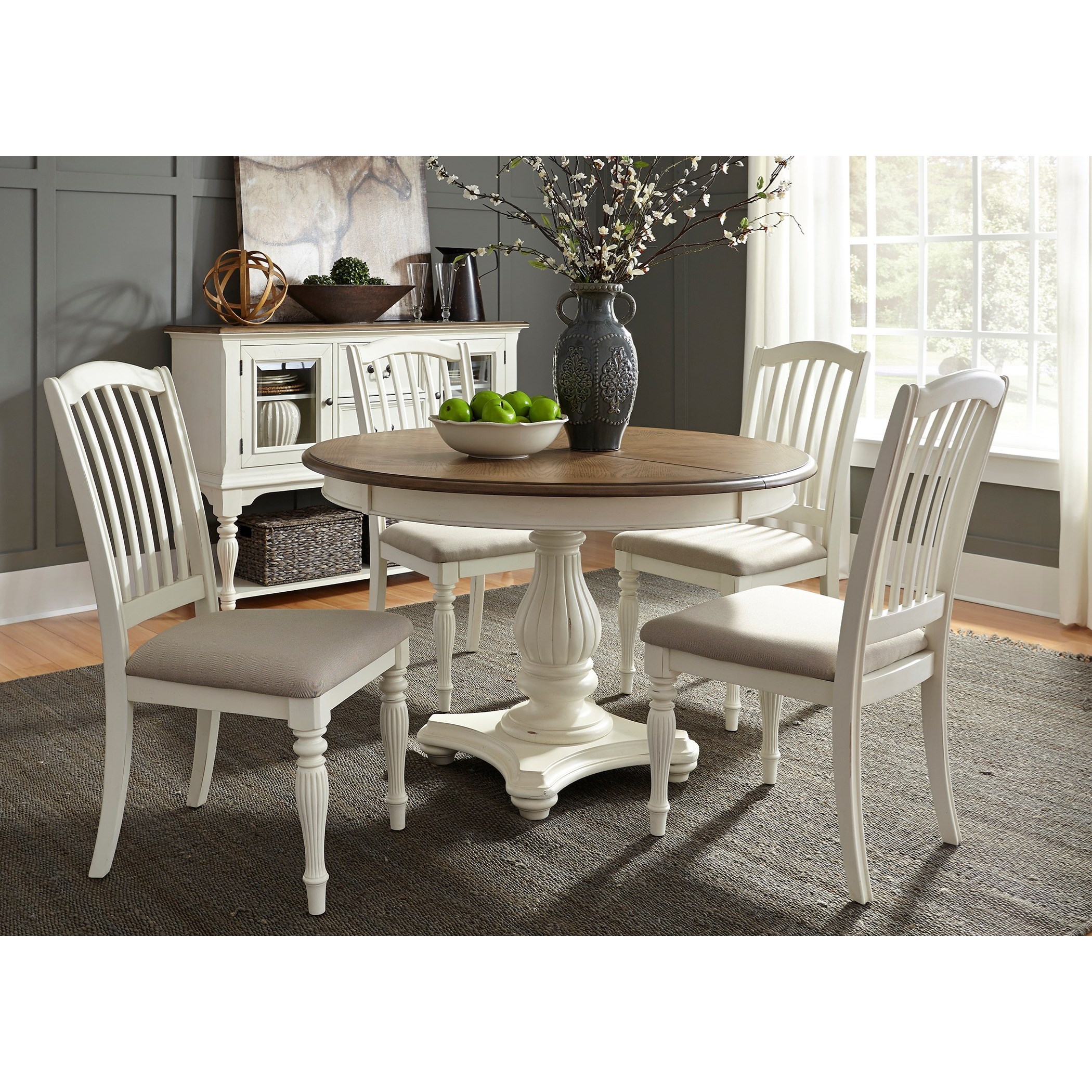 Vendor 5349 Cumberland Creek Dining Pedestal Table with Leaf Becker Furniture World Dining